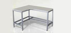 corner workbench by kjn aluminium profile via cad design on solidworks model